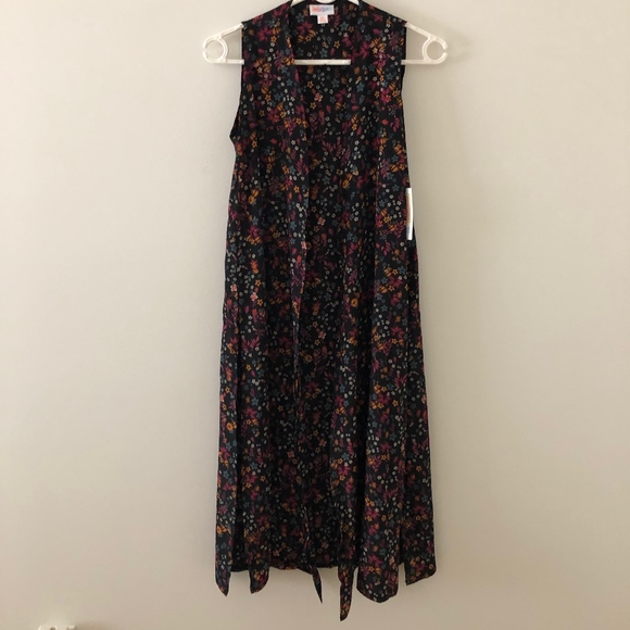 NWT LuLaRoe Joy Floral Vest - XS - Picture 2 of 7